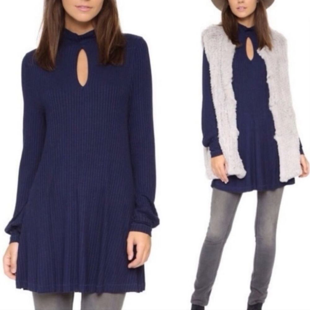Free People Copa Banana Ribbed Keyhole Tunic - Picture 2 of 8
